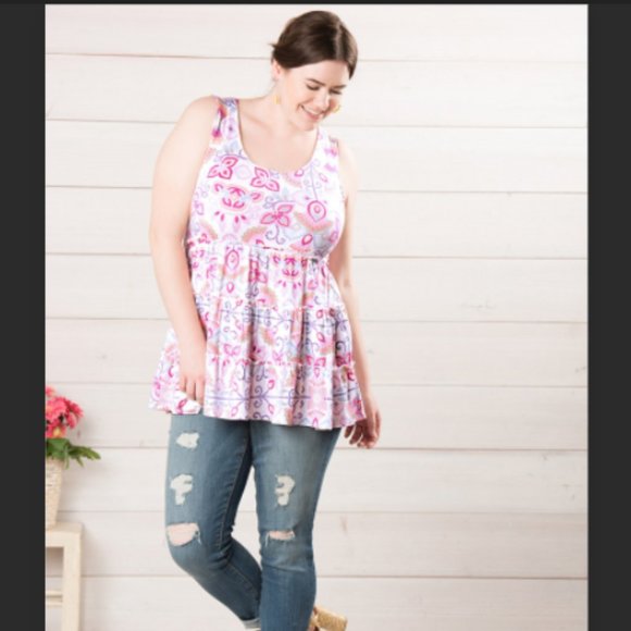 Matilda Jane Breethe Deeply Tiered Tank EUC M